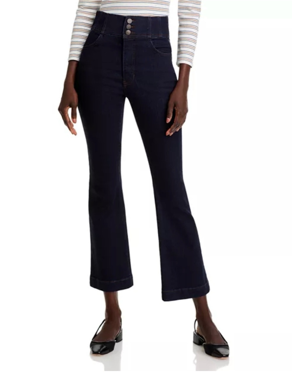Veronica Beard Carson Navy High-Rise ankle Flare Jeans